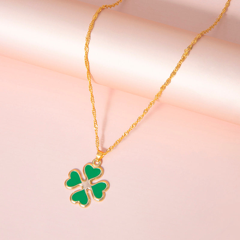 "Luck of the Clover" - Enamel  Necklace