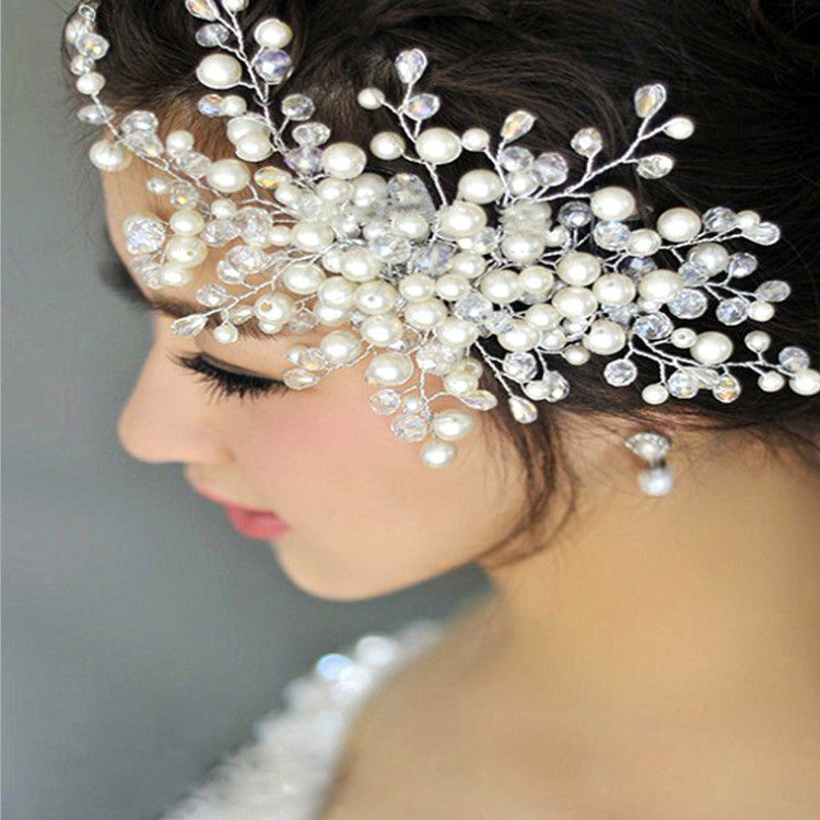 Handmade Crystal Beaded String Bridal Haircomb