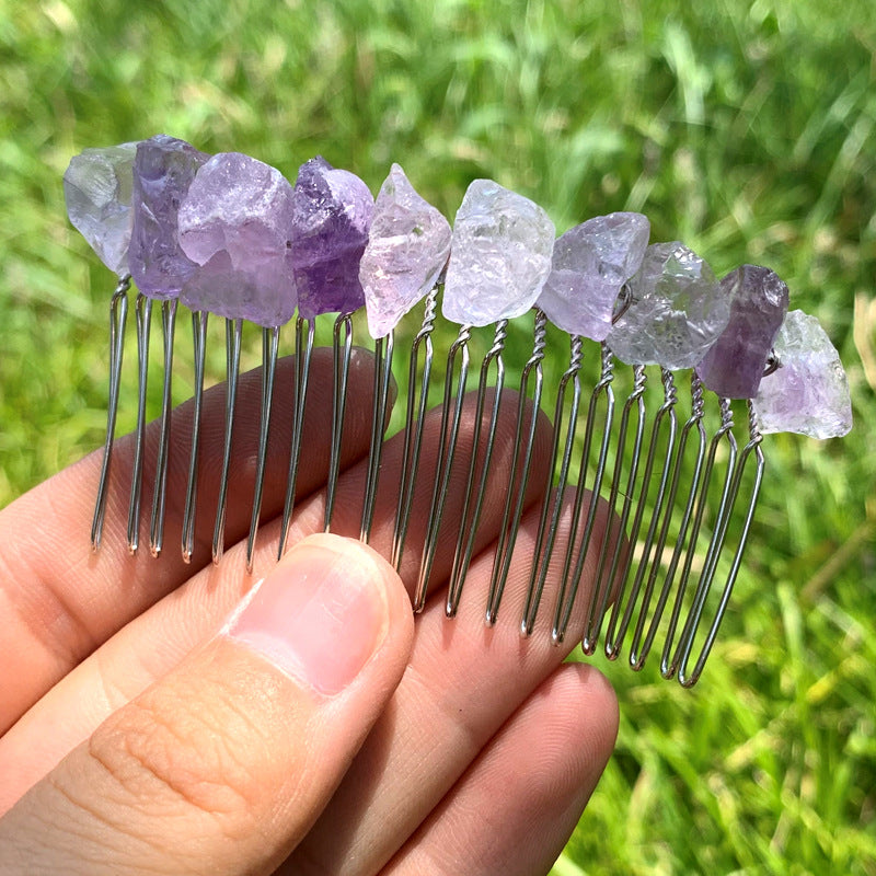 Natural Crystal Haircomb
