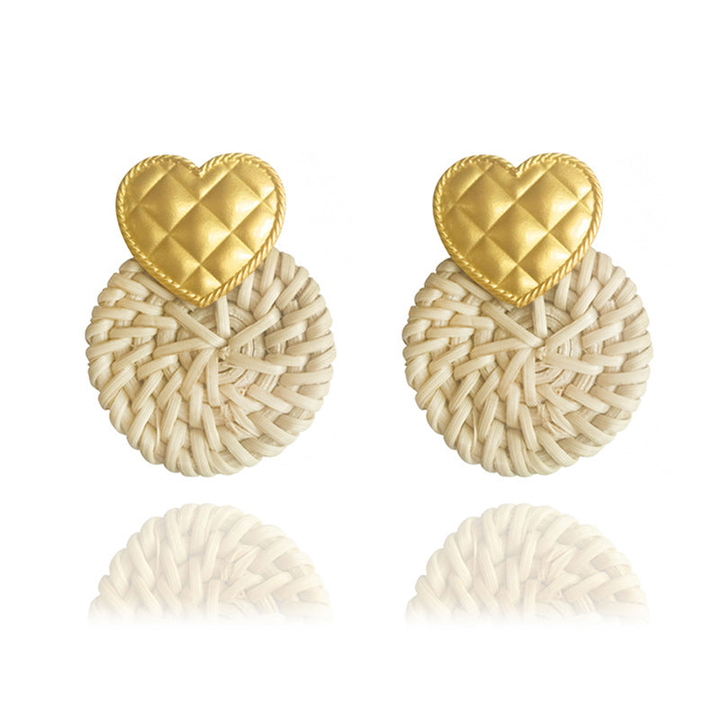 Round Rattan Braided Earrings