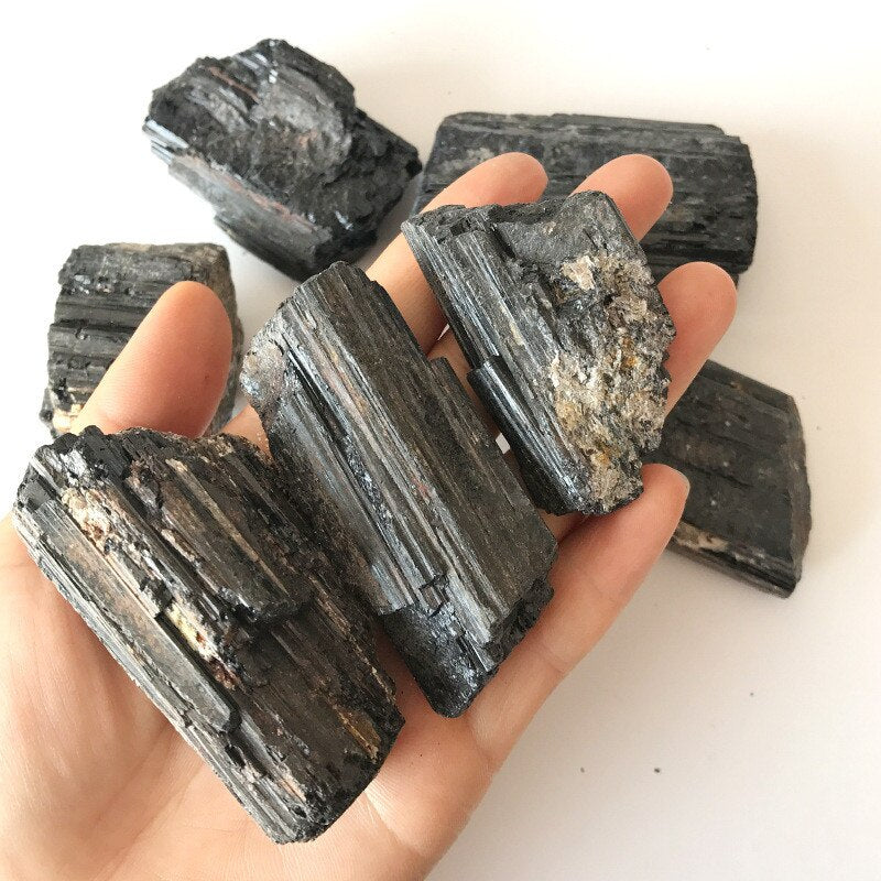Natural Black Tourmaline Raw Stone Unpolished