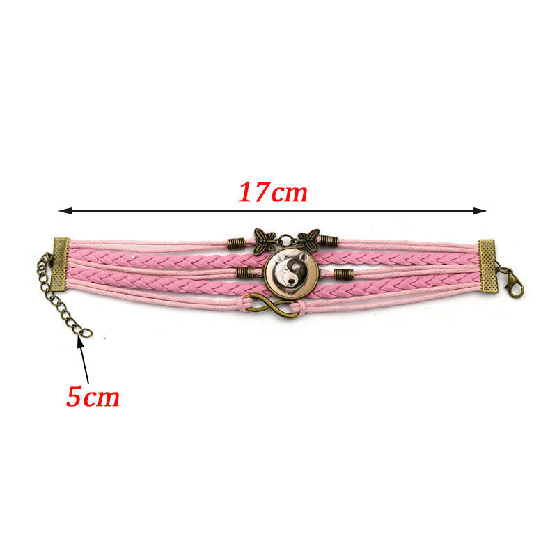 Vintage Yin Yang Wolf Time Gem Bracelets