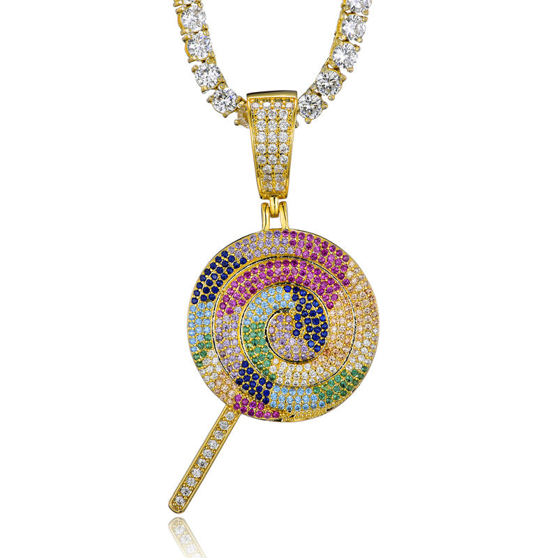Rainbow Lollipop Pendant Necklace