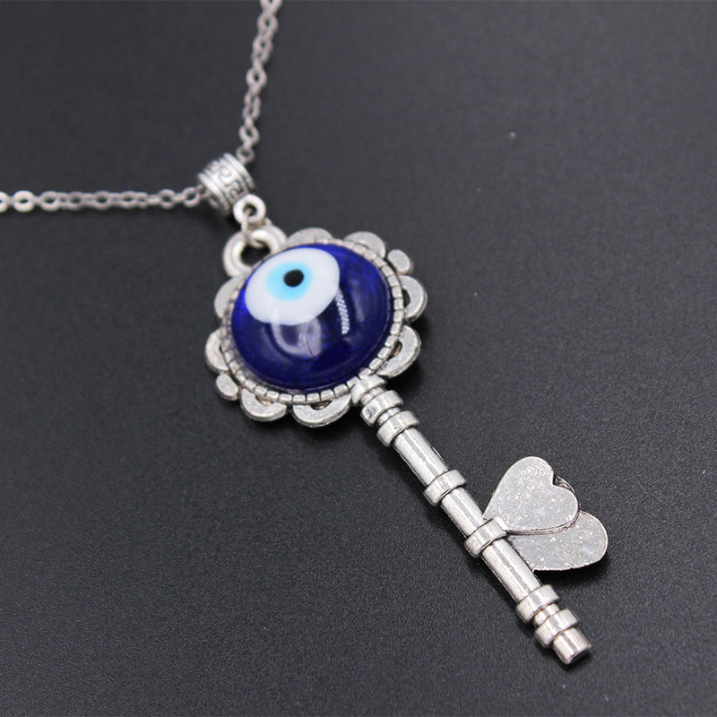 Evil Eye Protection Clavicle Chain Necklace and Bracelet