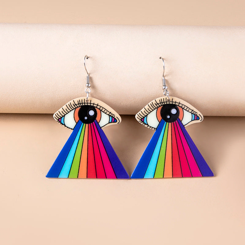 "Rainbow Tears" - Acrylic Pendant Earrings