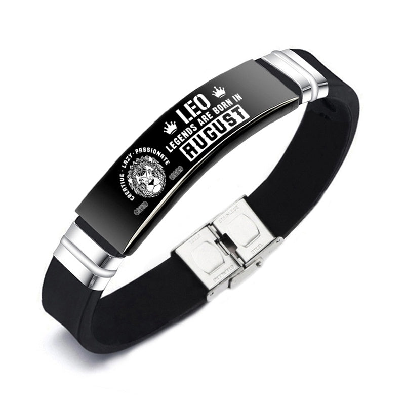 "What's Your Zodiac?" - Bracelet Gift For Women/Men (Black)