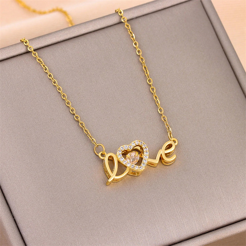 "Love is Gold" - Titanium Steel Necklace