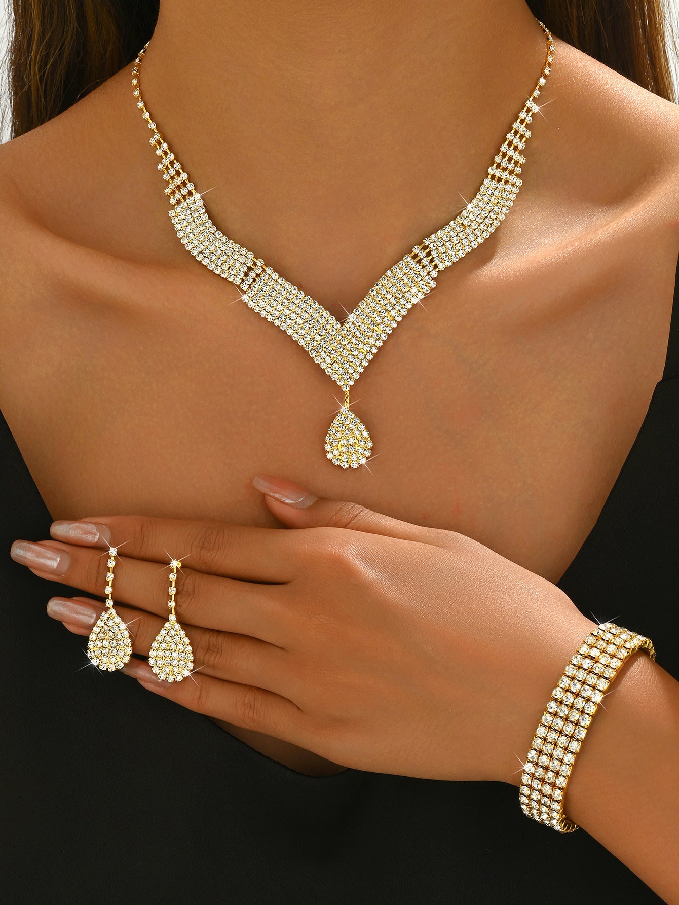 "Dazzling Darling" - Rhinestone Jewelry Set