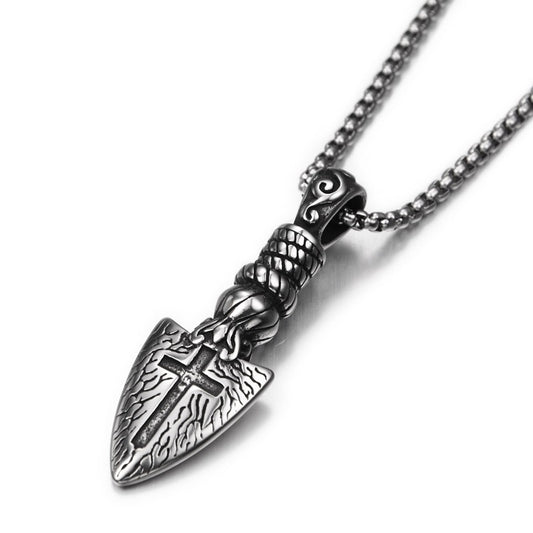Titanium Steel Cross Blade Necklace