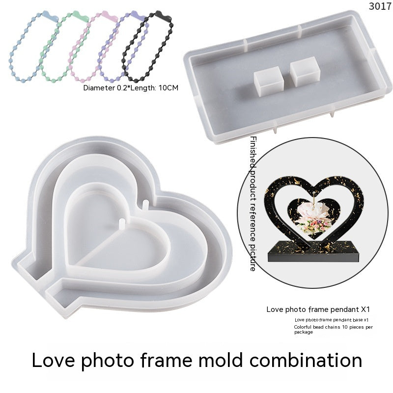 DIY Crystal Glue Love Photo Frame Mold