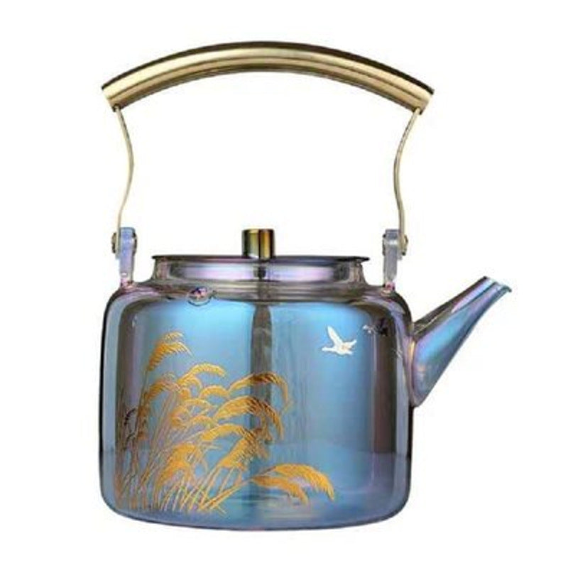 "I Dream of Tea" - Large Capacity Heat-resistant Glass Colorful Tea Kettle