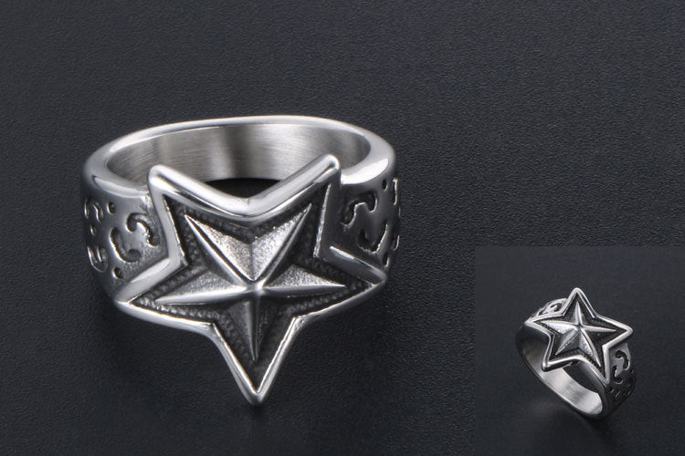 Leopard Star Titanium Steel Ring