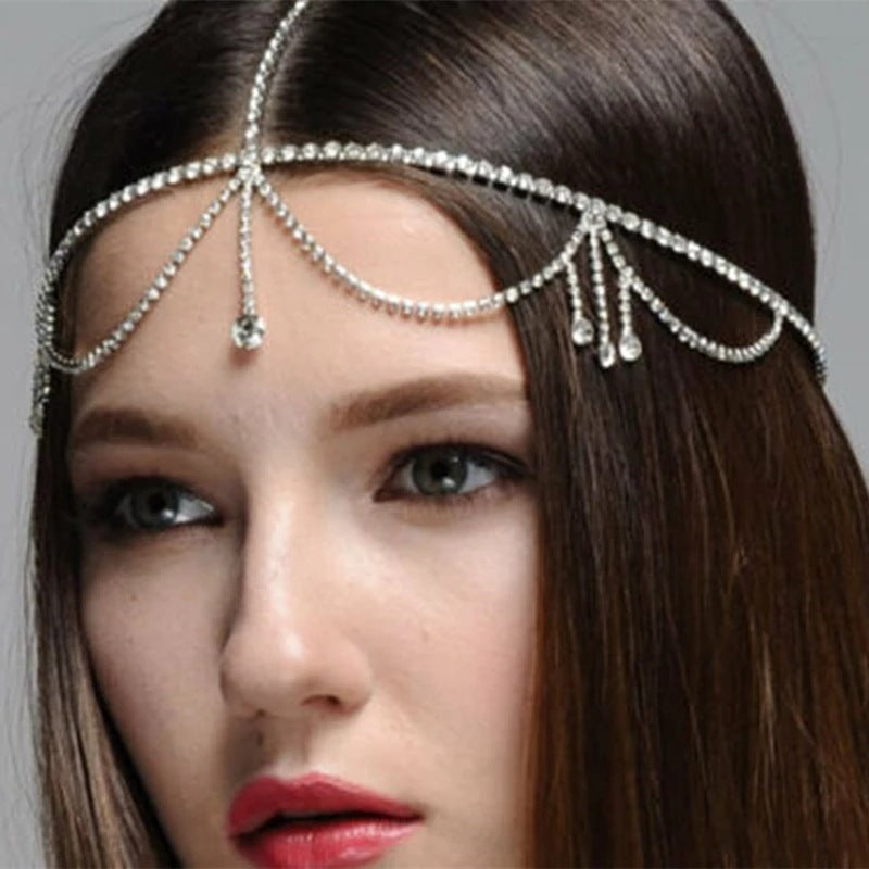 Rhinestone Tassel Headdress Jewelry