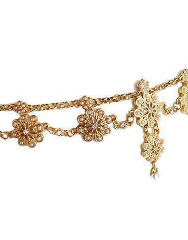 Vintage Flower Elastic Tassel Head Band Chain