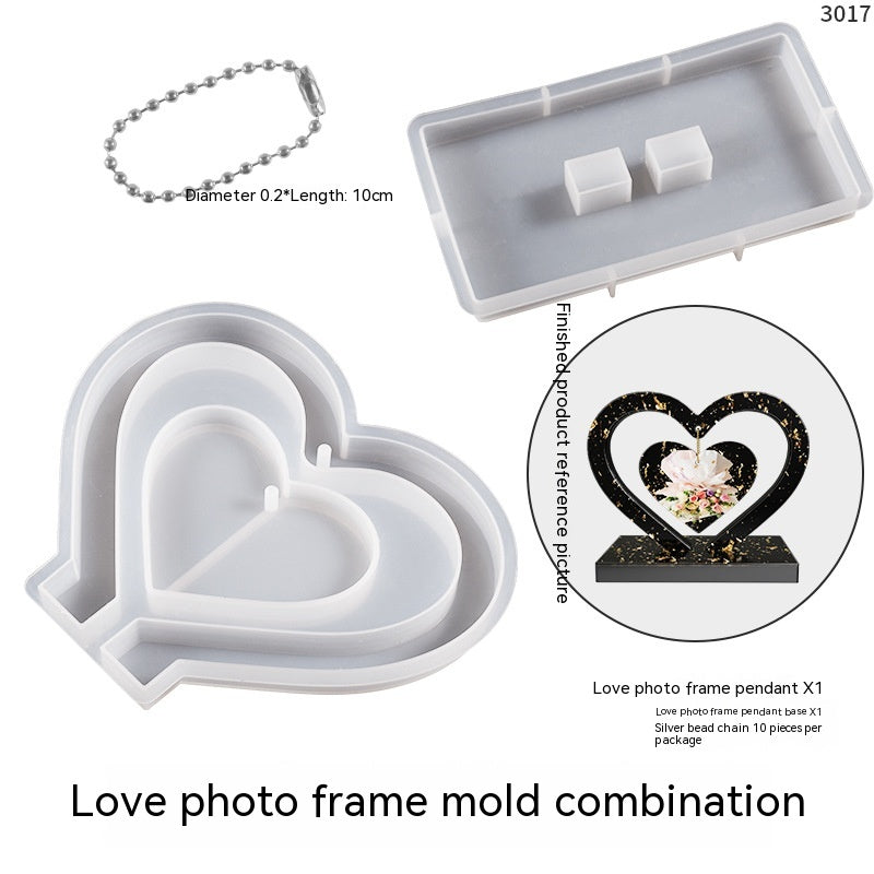 DIY Crystal Glue Love Photo Frame Mold
