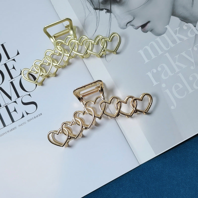 Hearts and Stars Metal Back Of Head Hair Clip