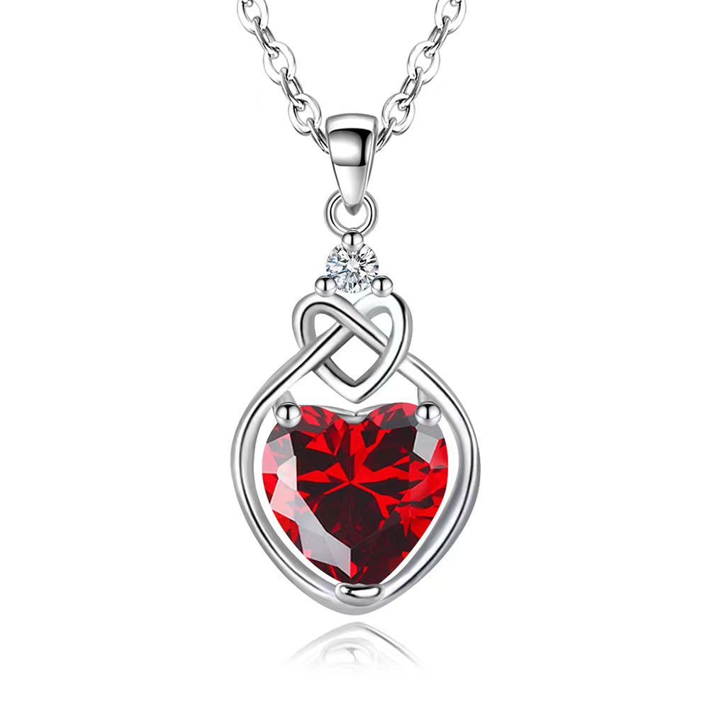 "My Passionate Heart" - Heart-shaped Imitation Ruby Jewelry Set