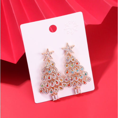 Holly Christmas Tree Earrings