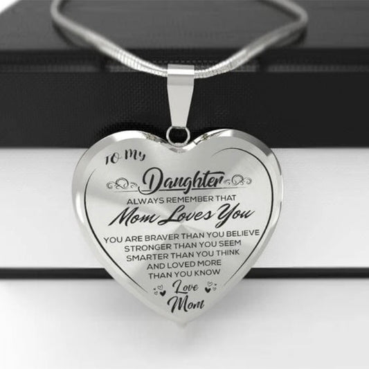 "To My Daughter, Love Mom" - Heart Epoxy Necklace