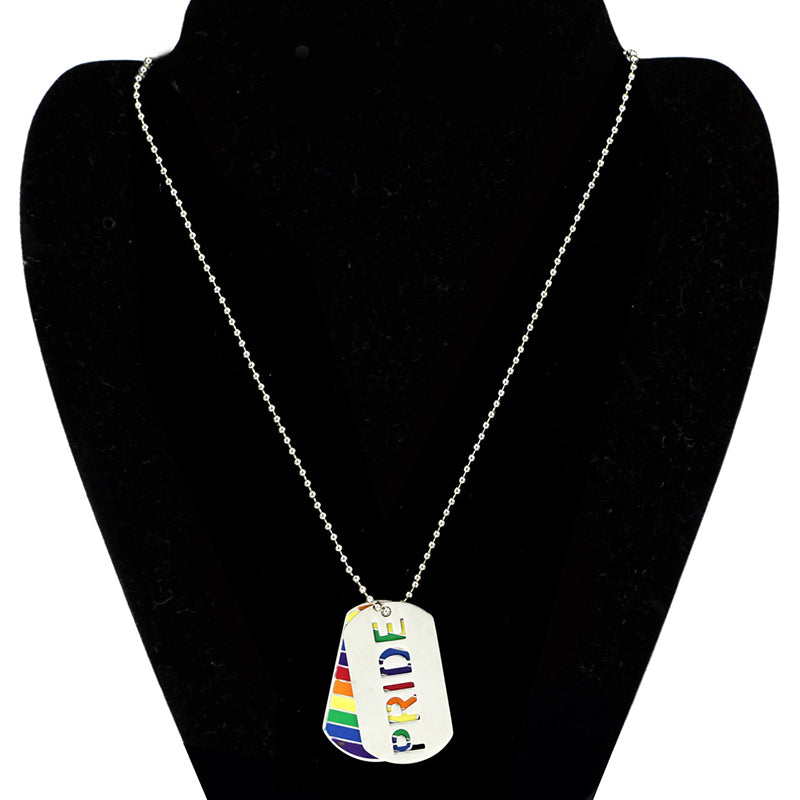 LGBT Pride Love Rainbow Double Layer Pendant Necklace