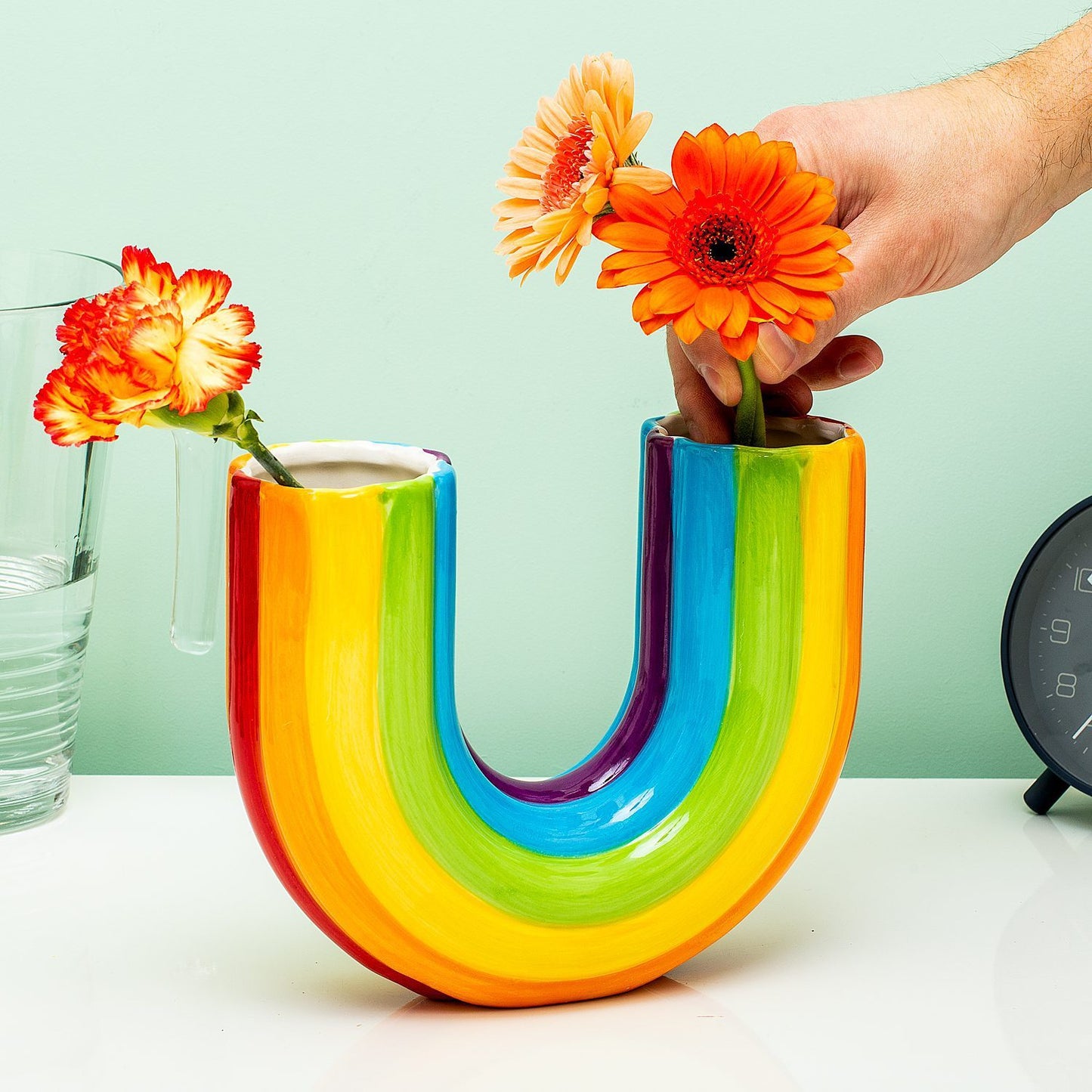 Hand-painted Rainbow Vase