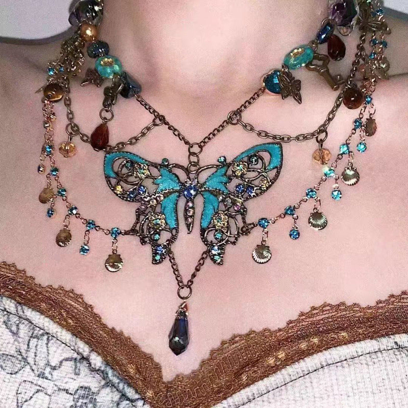 "Butterfly Deluxe" - Vintage Handmade Beaded Necklace/Waist Chain