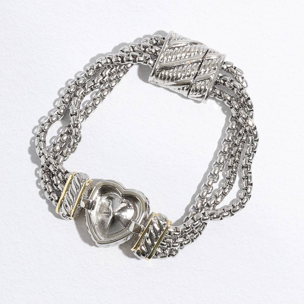 "Loving Heart" -  CZ Stone Magnetic Bracelet