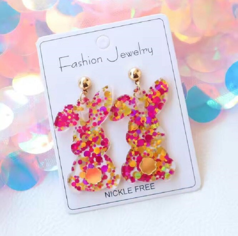 "Starry Rabbit" - Handmade Dangle Earrings