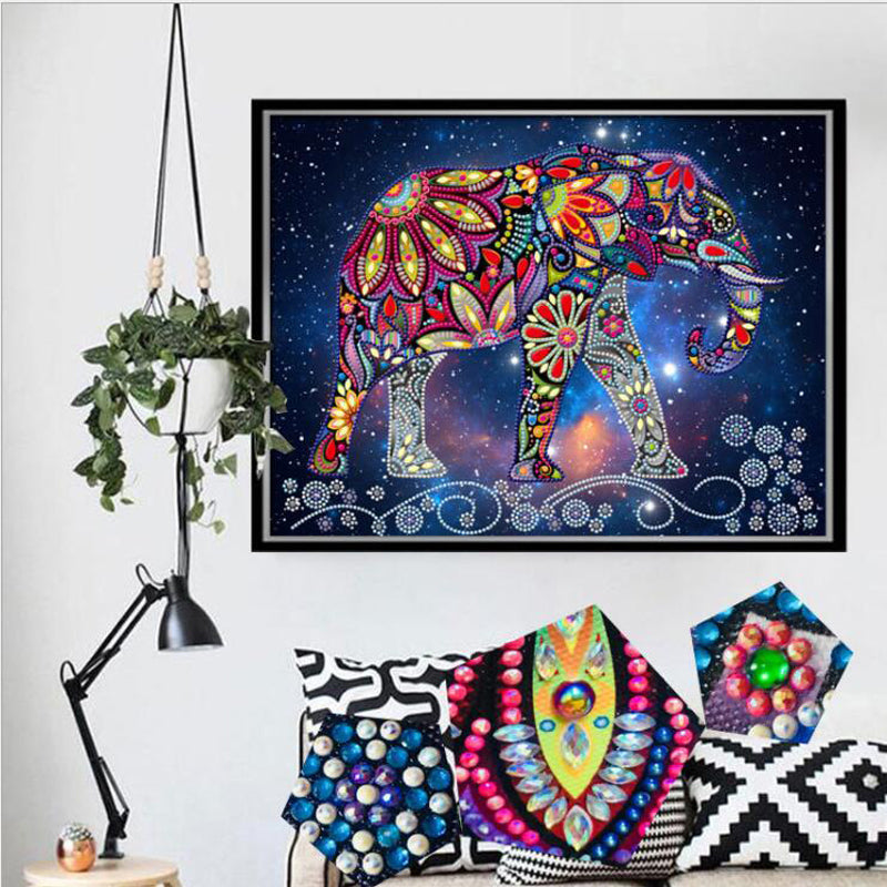 DIY Diamond Elephant Walk Painting
