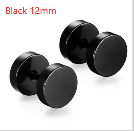 8MM Stainless Steel Barbell Earrings for Men and Women