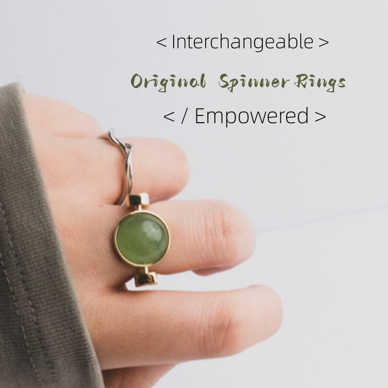 "Natural Stone" - Spinner (Replaceable) Rings For Anxiety And Stress Relief Gifts
