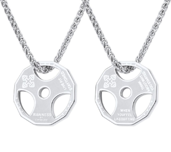Stainless Steel Barbell Gym Necklace