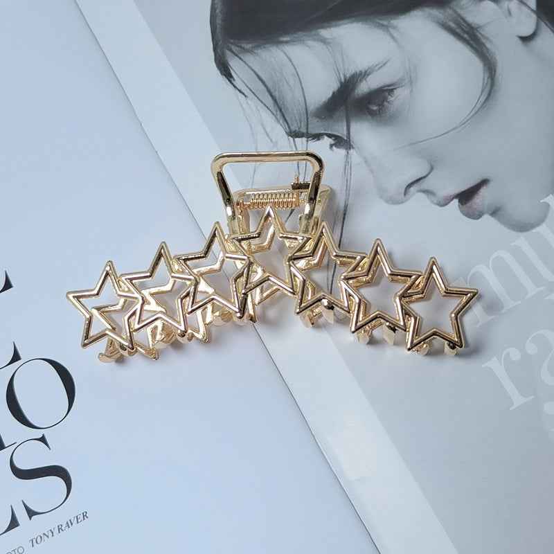 Hearts and Stars Metal Back Of Head Hair Clip