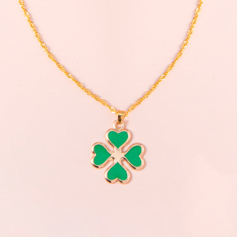 "Luck of the Clover" - Enamel  Necklace