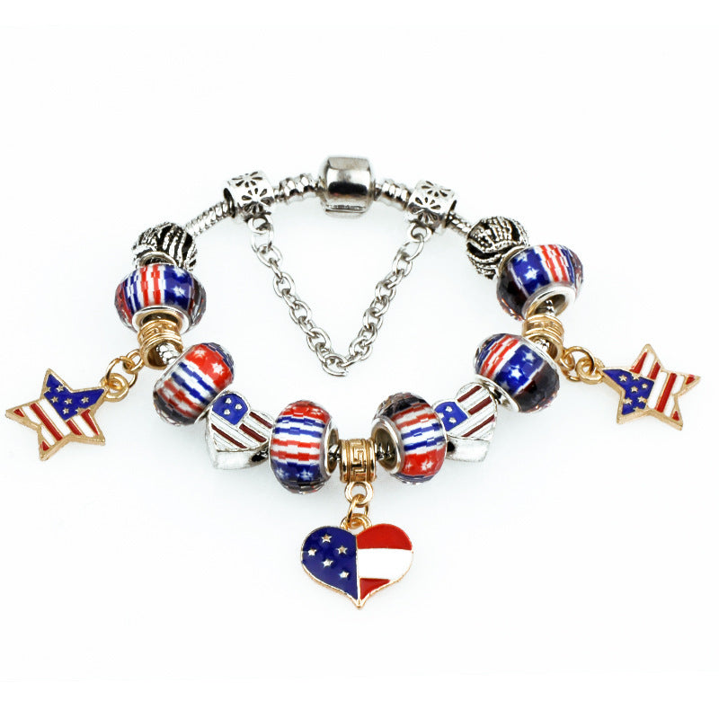 "Braveheart" - Patriotic Flag Charm Bracelet