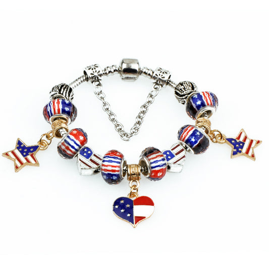 "Braveheart" - Patriotic Flag Charm Bracelet
