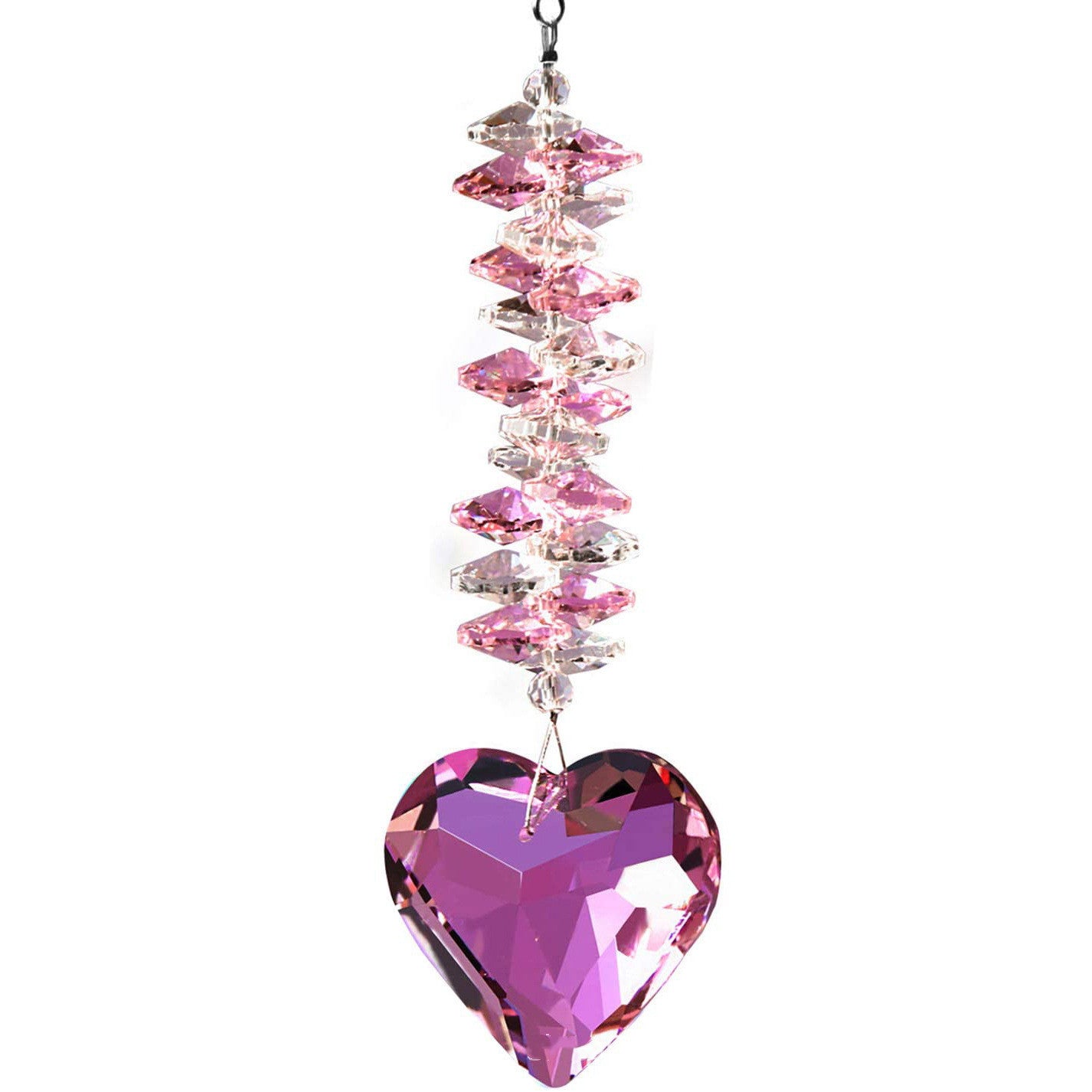 Heart-shaped Crystal Suncatcher for Home and Garden