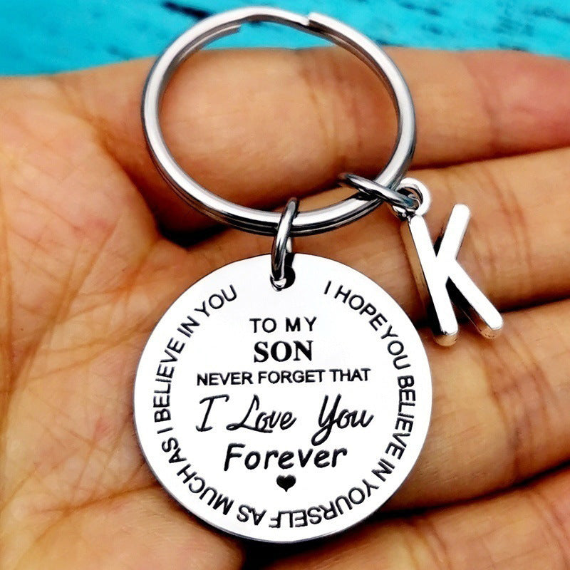 Inspirational Stainless Steel Keychain for Son and Daughter