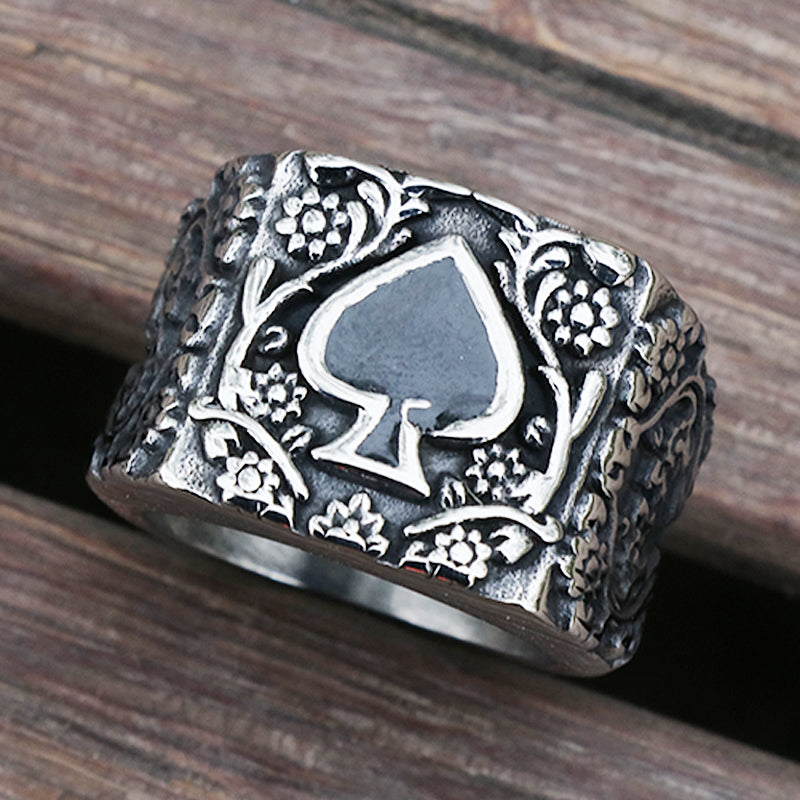 Spades Stainless Steel Ring