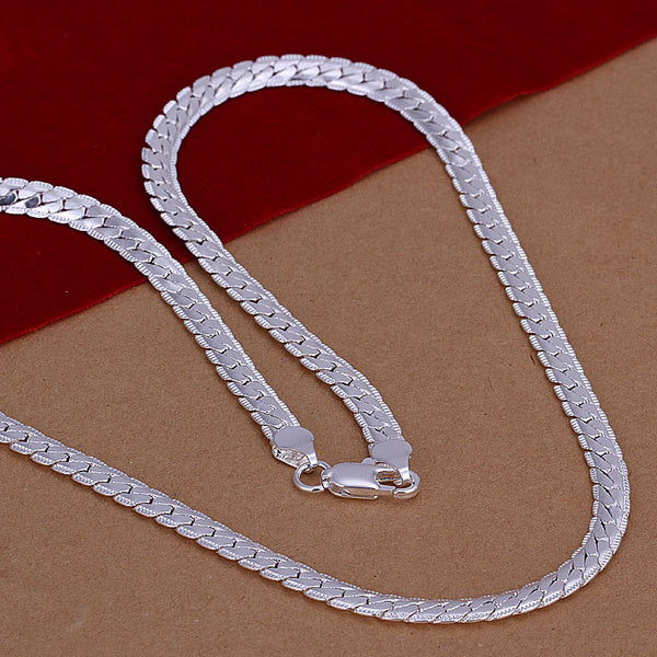 Silver-plated Snake Bone Chain Necklace