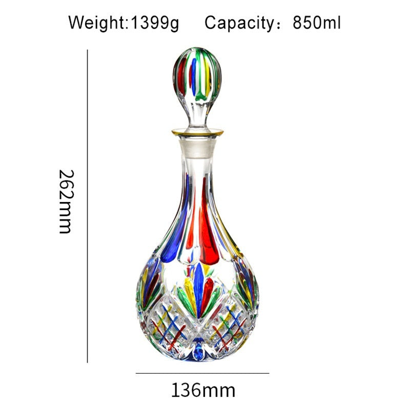 "Whisk of Art" - Handcrafted Crystal Wine Whiskey  Decanter