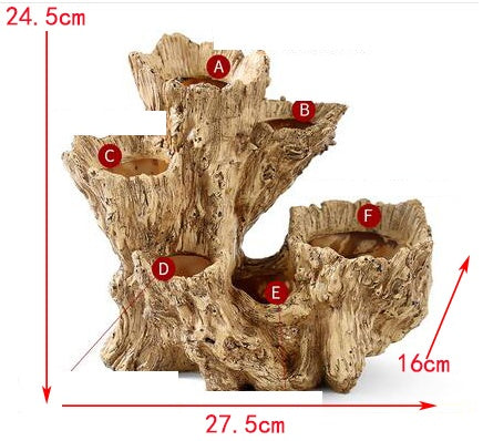 Tree Bark Flower Pots for Garden