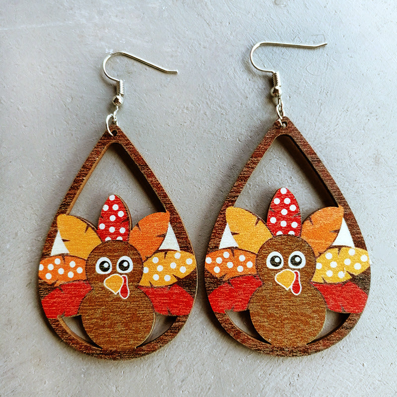 Wooden Thanksgiving Earrings