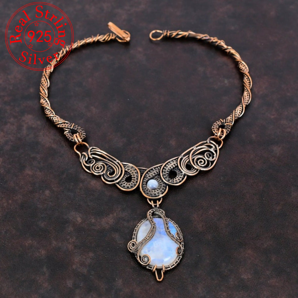 "Old Moon" - Vintage Moonstone Necklace