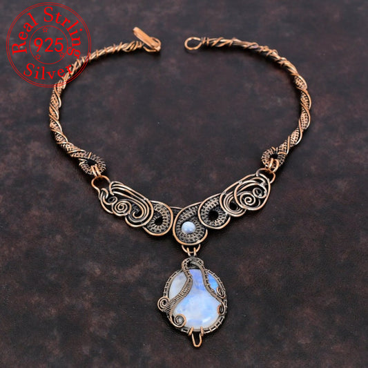 "Old Moon" - Vintage Moonstone Necklace