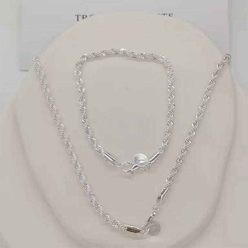 Twisted Rope Chain with Bracelet for Men