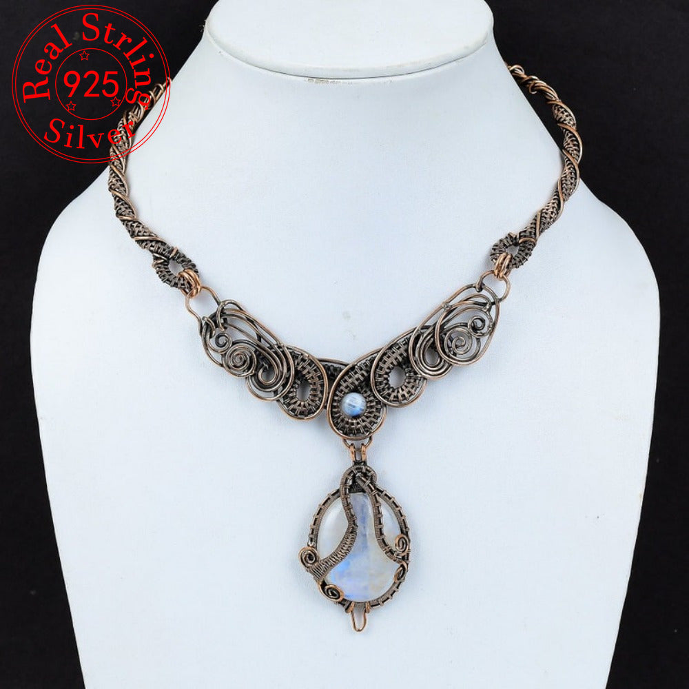 "Old Moon" - Vintage Moonstone Necklace