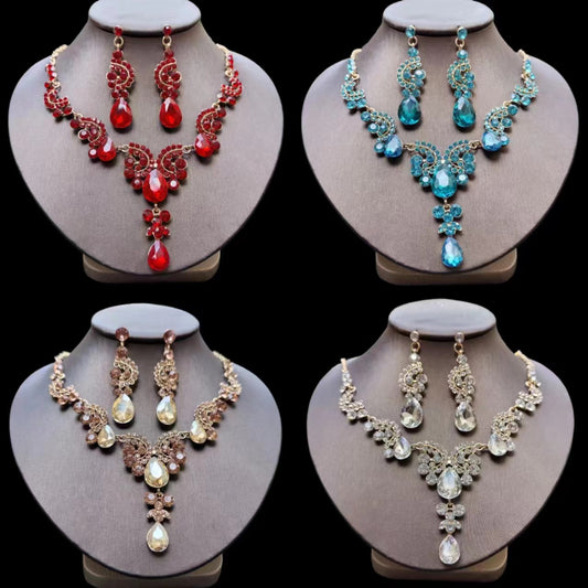 "Glamour Nights" - Zircon Necklace and Earrings Set