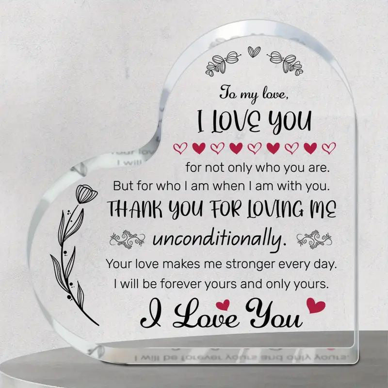 Acrylic Heart-shaped Decoration Crystal Plaques