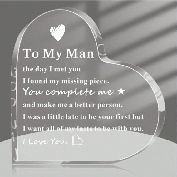 Acrylic Heart-shaped Decoration Crystal Plaques
